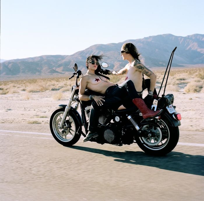 Girls on a motorcycle in Kansas City